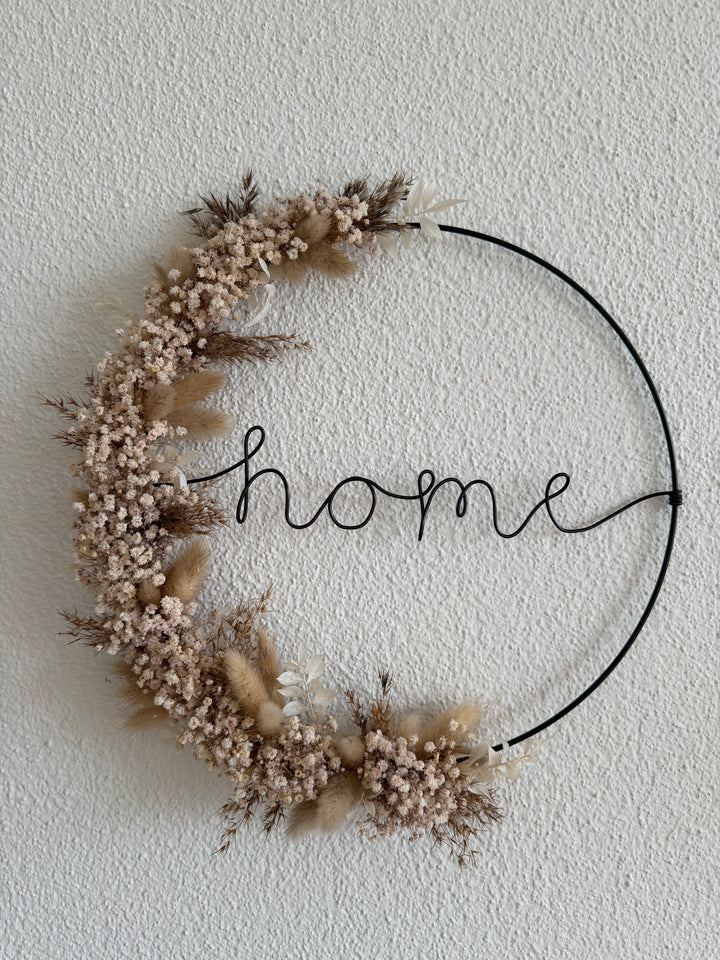 Blumenkranz "home" schwarz